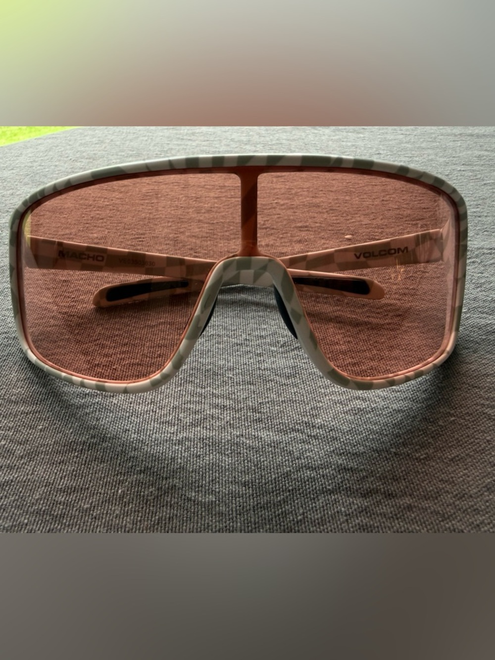Volcom Macho Sunglasses Grey and White Check